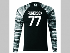 Punkrock 77 pánske tričko (nie mikina!!) s dlhými rukávmi vo farbe " metro " čiernobiely maskáč gramáž 160 g/m2 materiál 100%bavlna